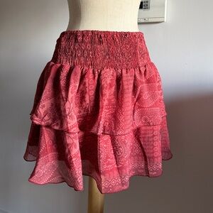 Bershka Elegant Red Layered Skirt